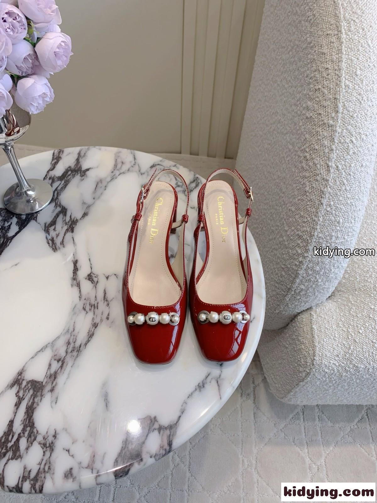 エレガント Dior Paris スリングバックパンプス クリスチャン・ディオール コピー レッド-1