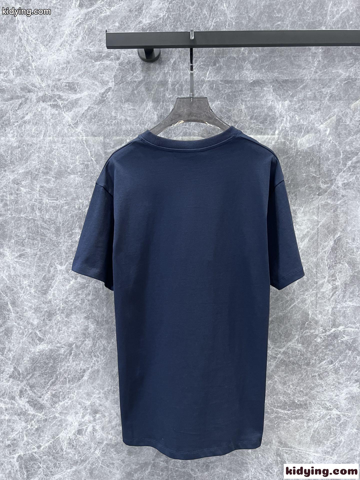 ロゴ刺繍 コットン 半袖Tシャツ グッチ Tシャツ コピー ブラック-0