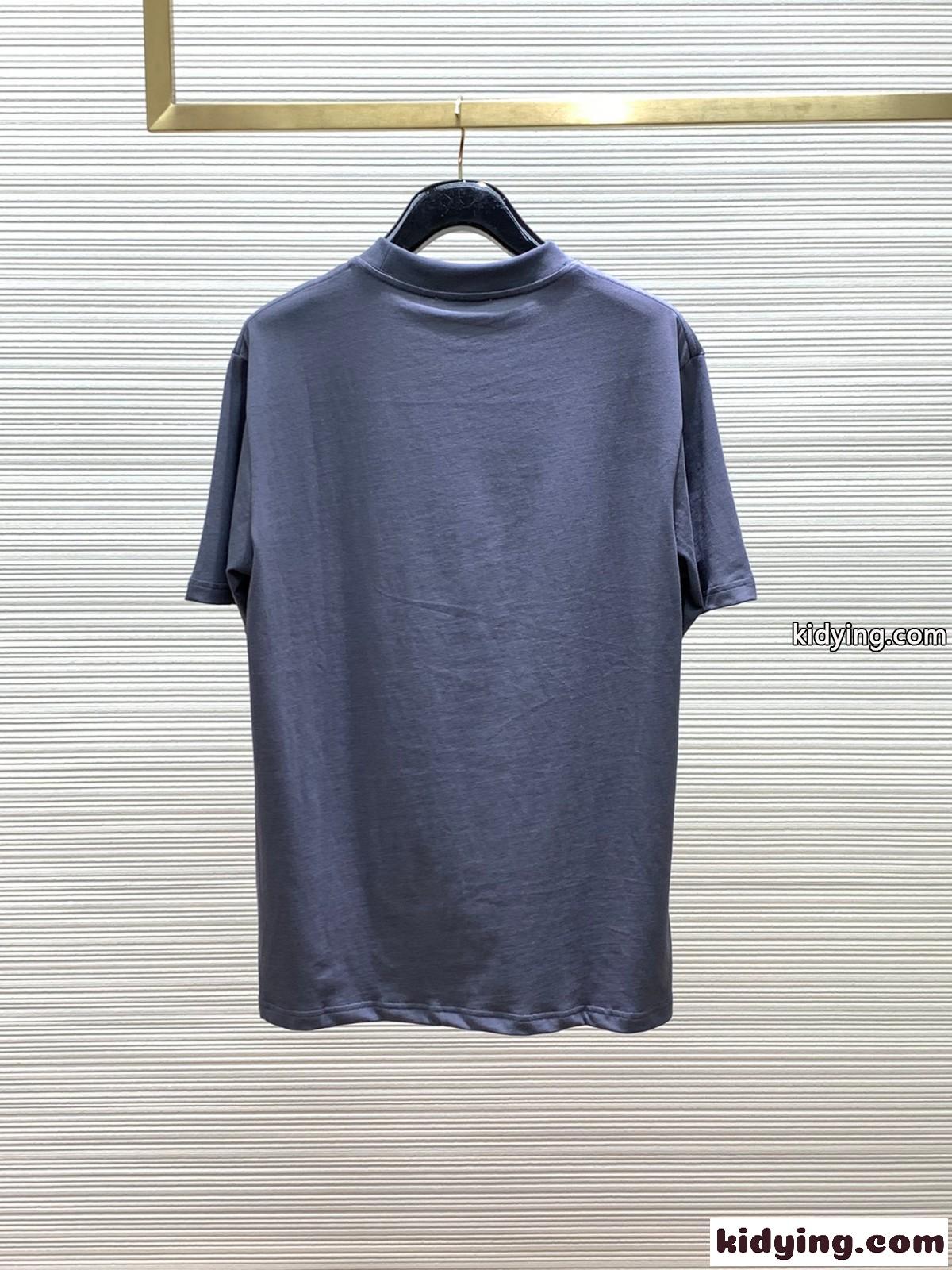カジュアル ロゴ クルーネック 半袖Tシャツ モンクレール Tシャツ コピー グレー-4