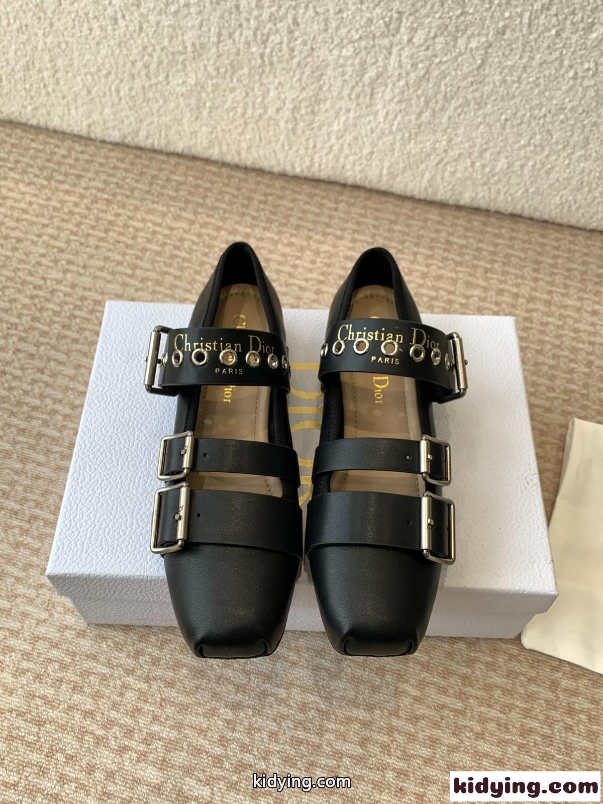 大人クールデザイン&Dior Punk バレリーナ スーパーコピー レザー ブラック-1