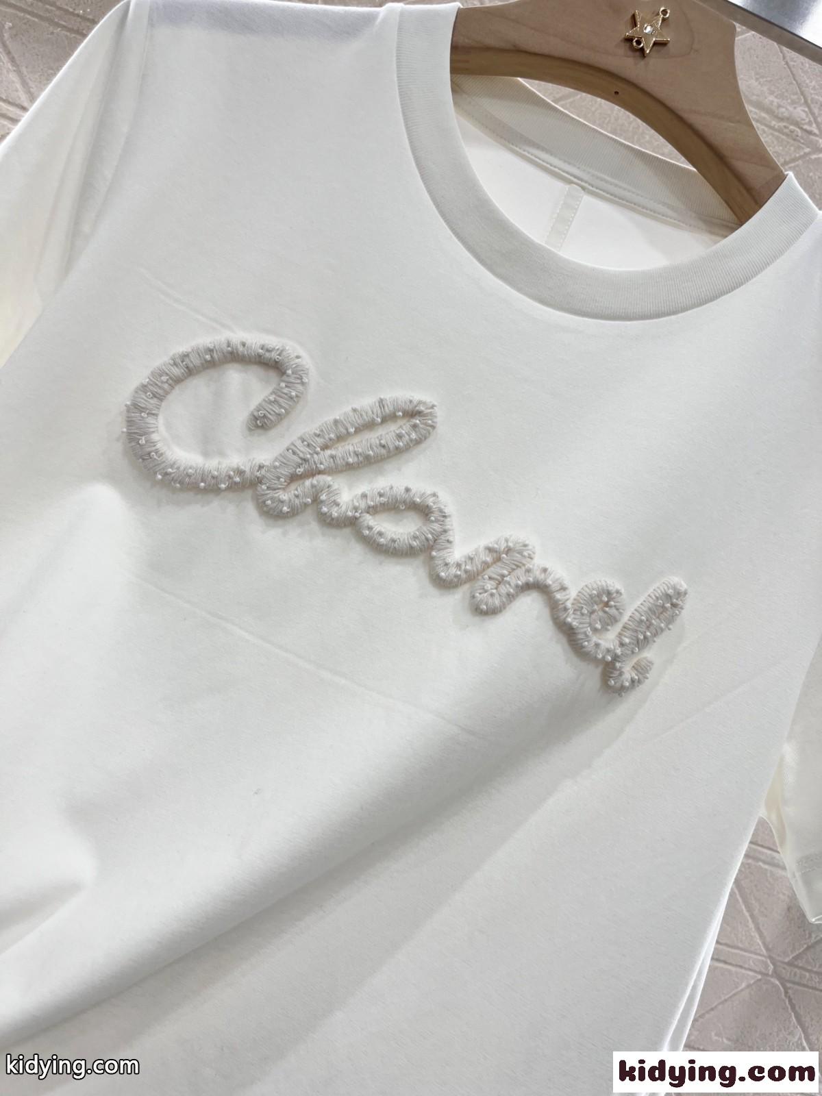 シンプル ロゴ入り コットン 半袖Tシャツ シャネル Tシャツ コピー ホワイト-0