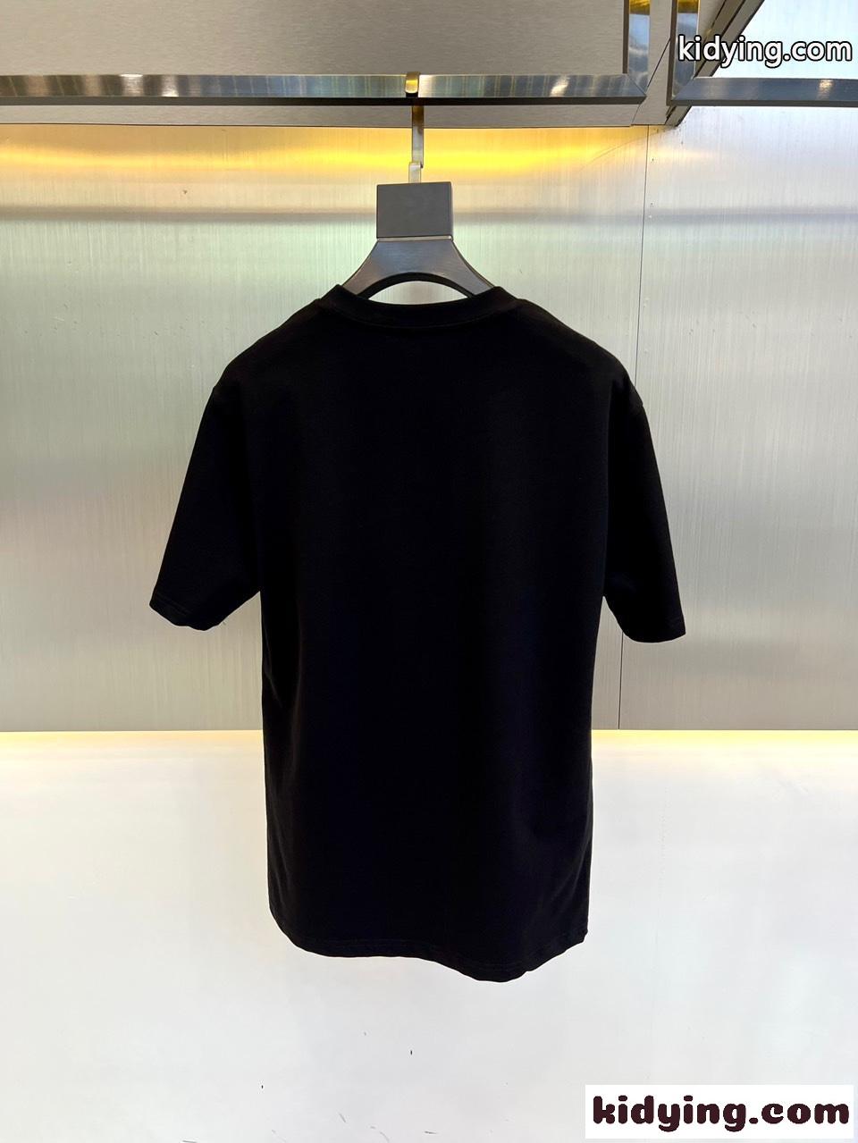 シンプル 着回し ロゴ クルーネック 半袖Tシャツ バレンシアガ Tシャツ コピー ブラック-4