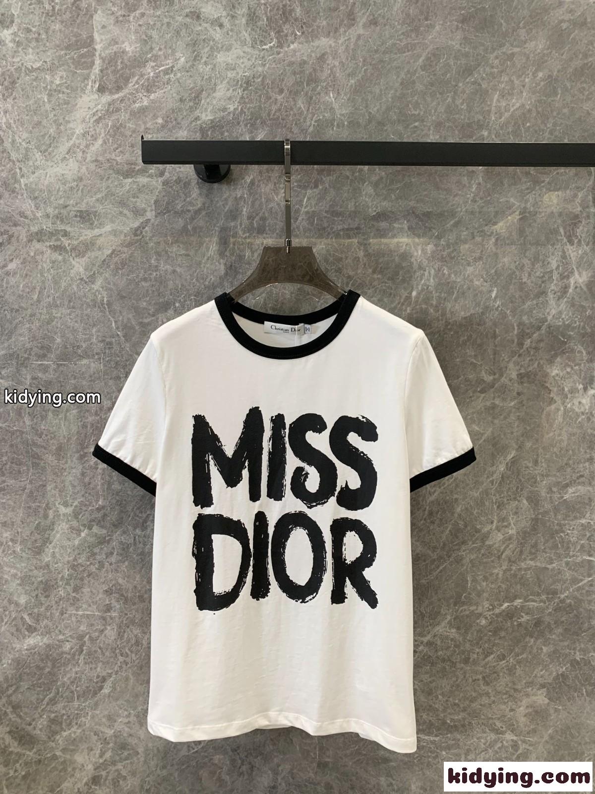 人気 クリスチャン・ディオール Tシャツ コピー Miss Dior コットン 半袖Tシャツ-2