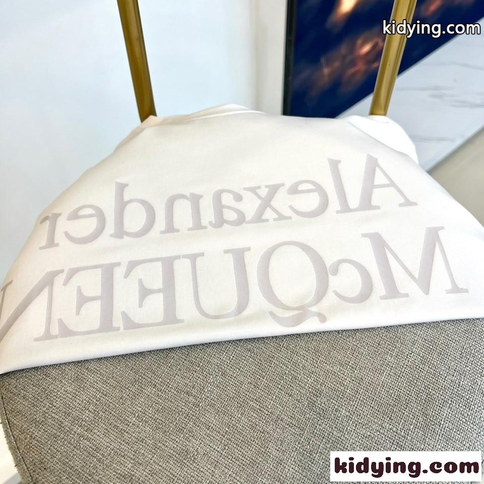 リフレクテッドロゴ 半袖Tシャツ アレキサンダー・マックイーン Tシャツ コピー ホワイト-1