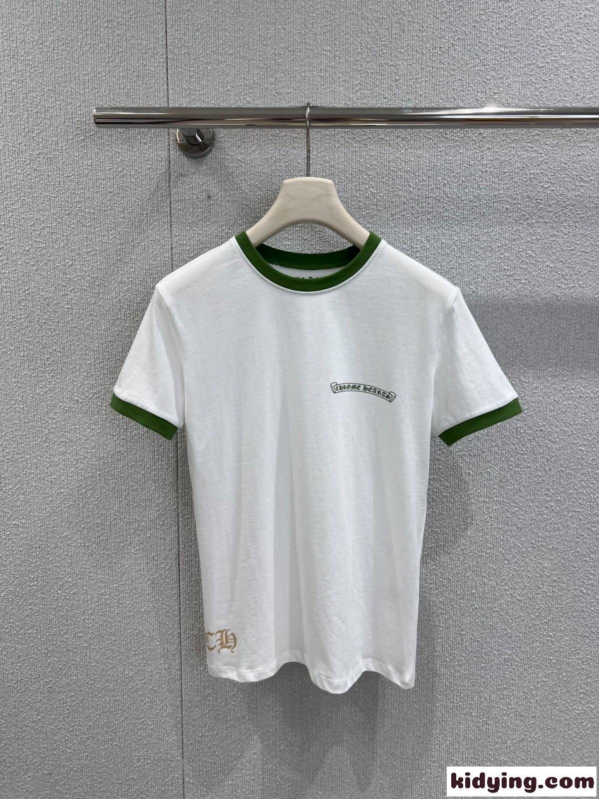 カジュアル ロゴプリント 半袖Tシャツ クロムハーツ Tシャツ 偽物 コットン ホワイト-2