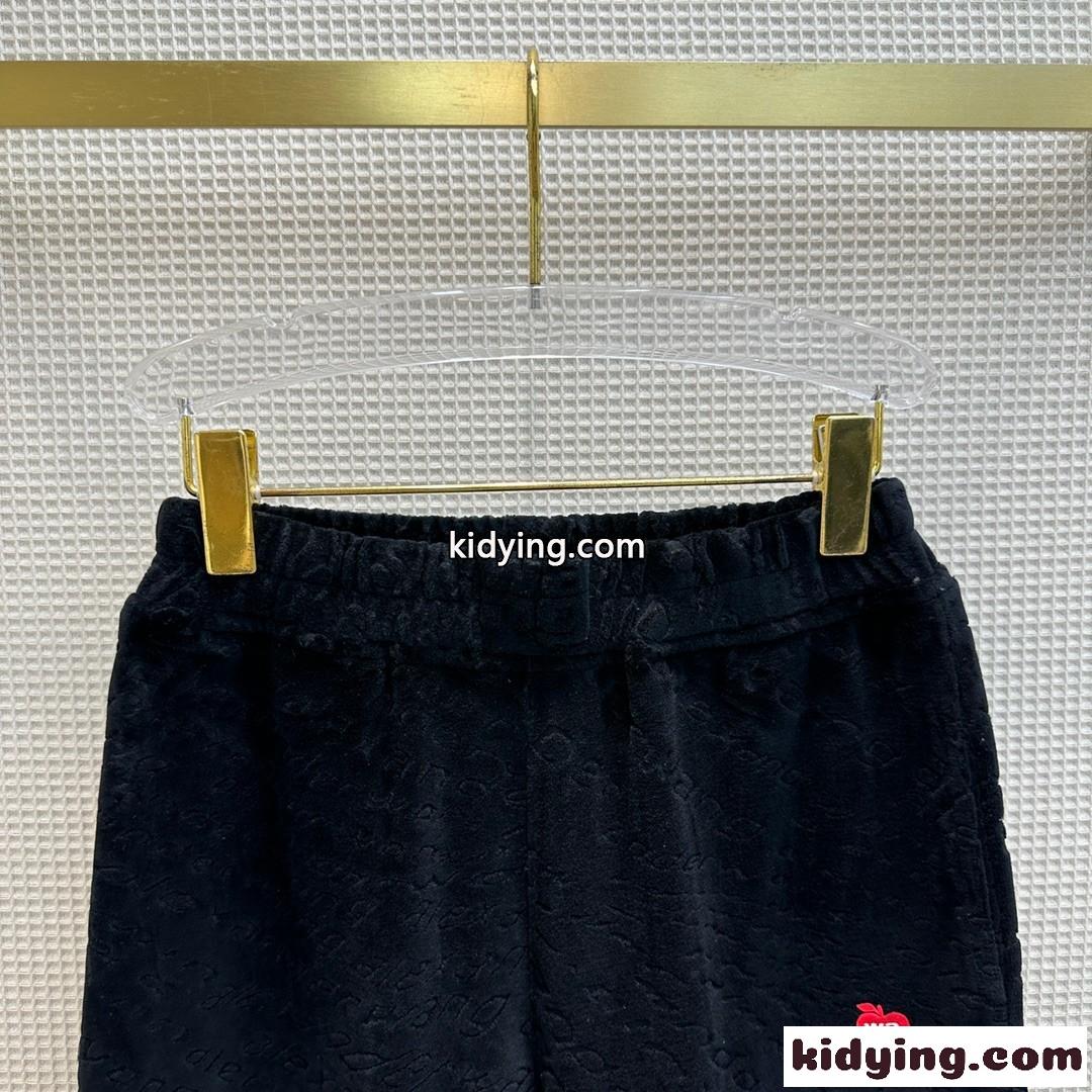 ロゴジャカード コットン カジュアルパンツ アレキサンダーワング パンツ コピー ブラック-1