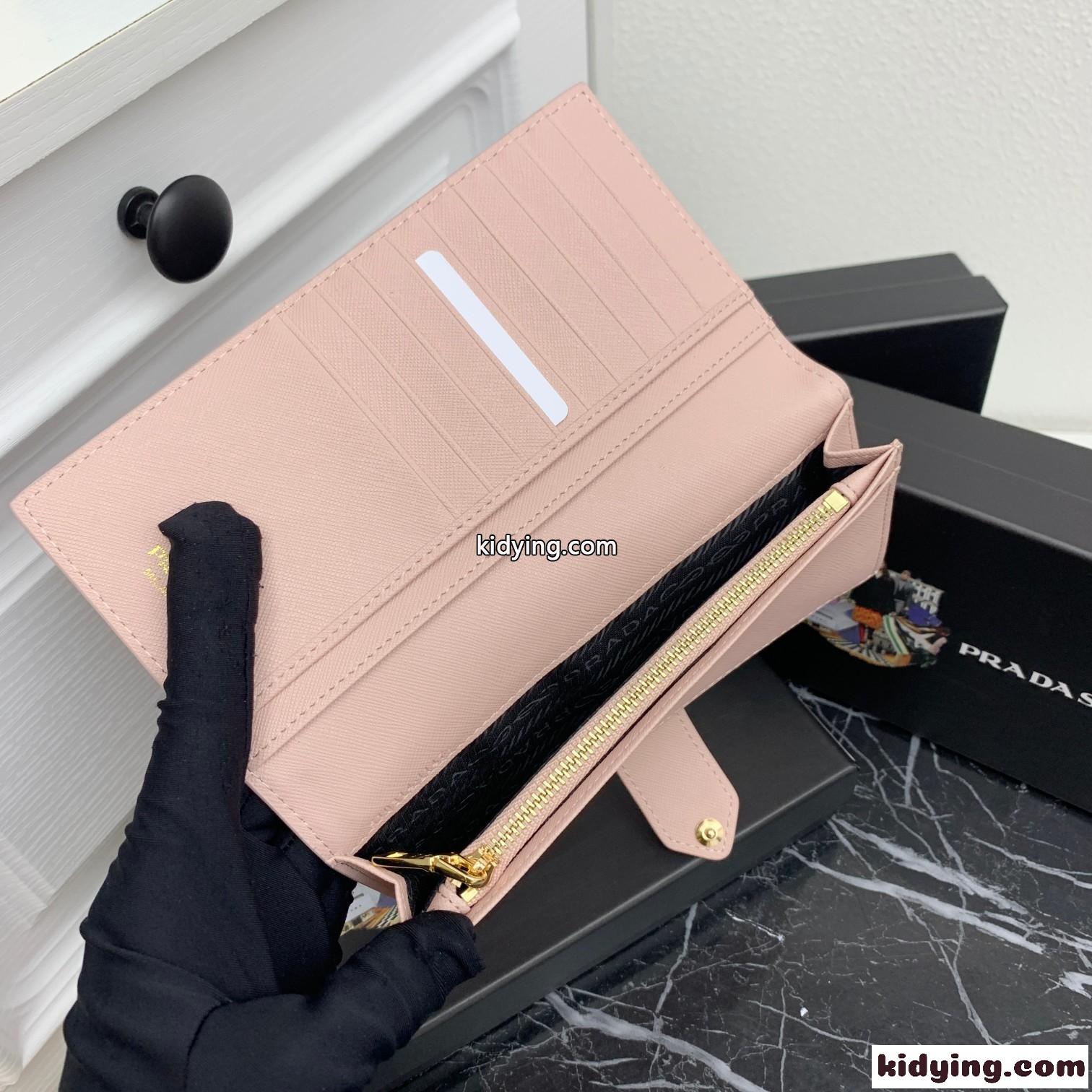 洗練された 人気 二つ折り 長財布 プラダ 財布 スーパーコピー ライトピンク-4