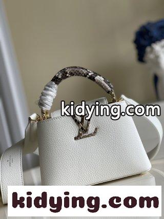 miniこのCapucinesは 手袋がナイル蛇の皮を選んだ ルイ・ヴィトン バッグ 人気コピー ベージュのTaurillonレザーを飾る-2
