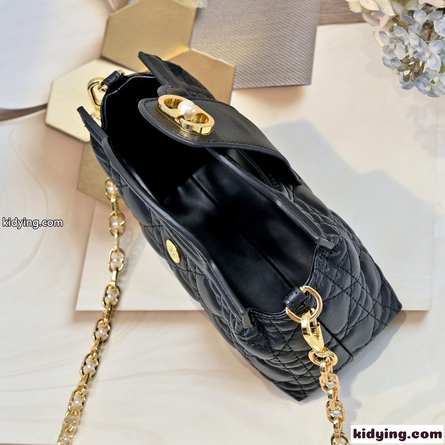人気 新作 クリスチャン・ディオール バッグ コピー Dior Jolie トップハンドル ミニバッグ ブラック-5