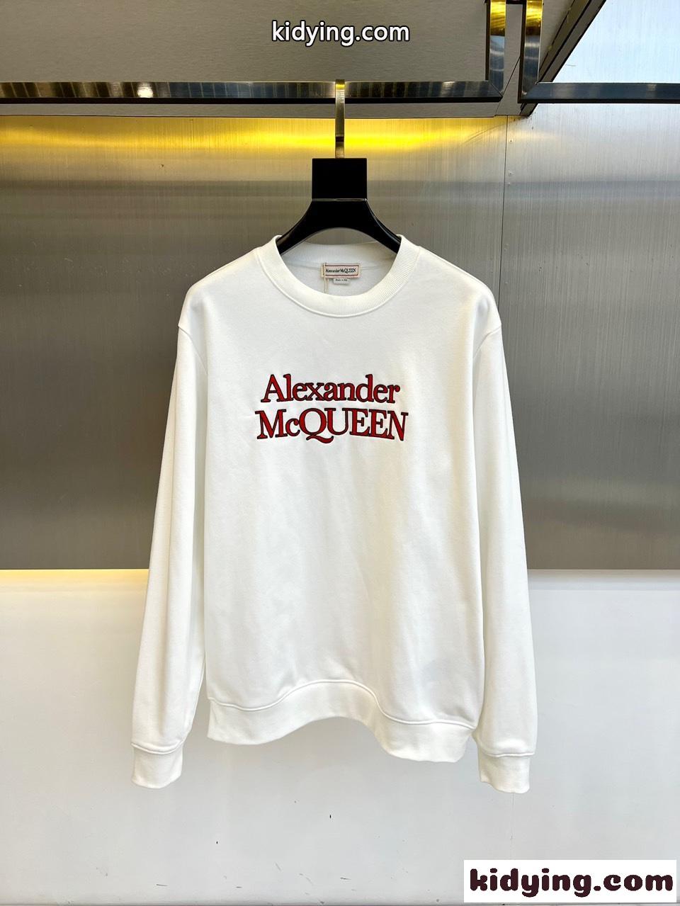 定番 カジュアル ロゴ入り スウェットシャツ アレキサンダー・マックイーン Tシャツ コピー ホワイト-0