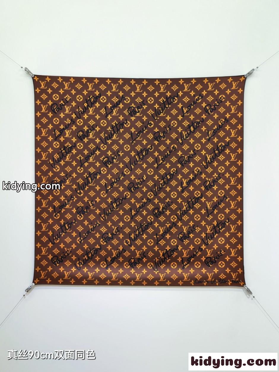 ルイ・ヴィトン スカーフ コピー LV スクリプト シルクスカーフ 90cm-2