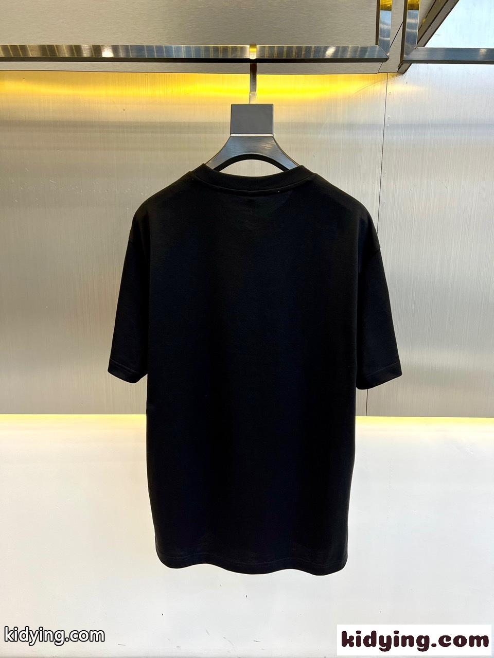 カジュアル 人気 コットンTシャツ バーバリー 半袖Tシャツ コピー ブラック-4