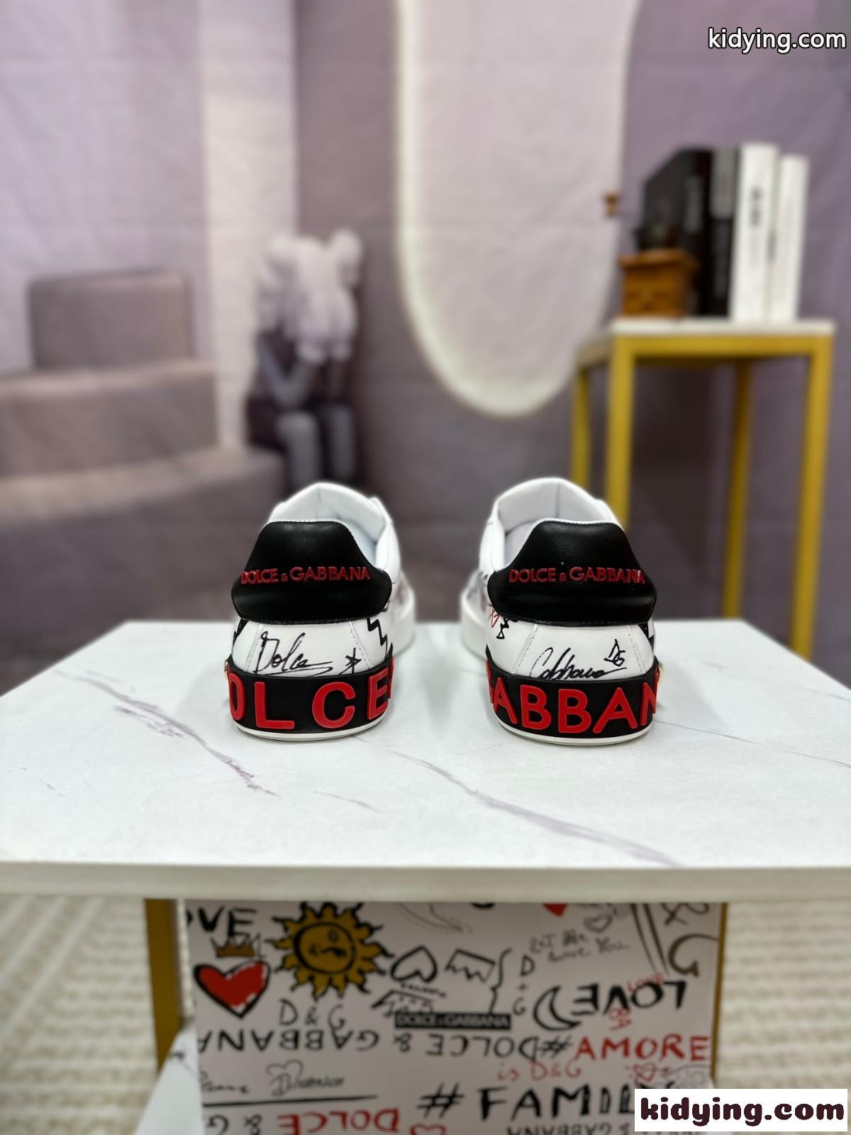 おしゃれ 人気 ドルチェ&ガッバーナ スニーカー コピー レースアップ プリント ローカット-3