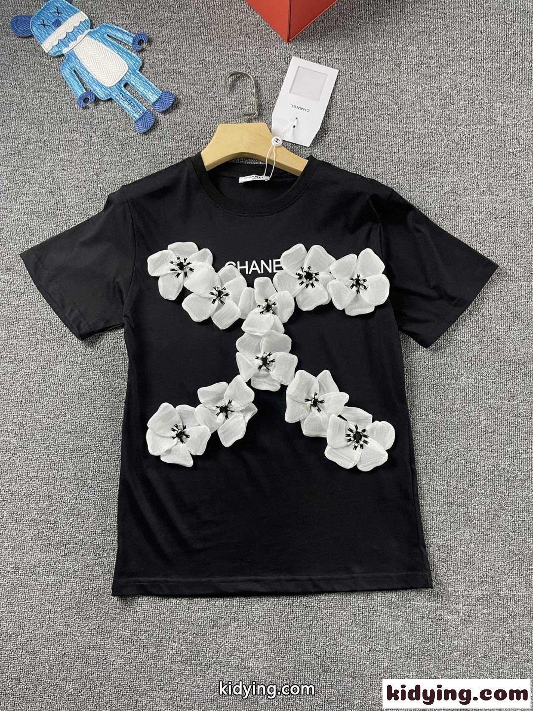 可愛い カジュアル ゆったり コットン 着心地いい 着痩せ シャネル Tシャツ レディース コピー 人気 新作-1