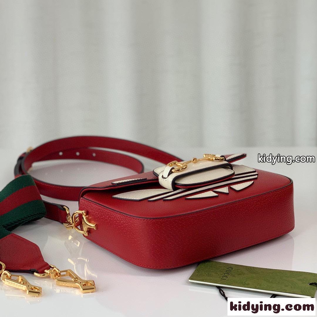 adidas x Gucci カジュアル 斜め掛け プリント ショルダーバッグ グッチ バッグ 人気 コピー レッド-4