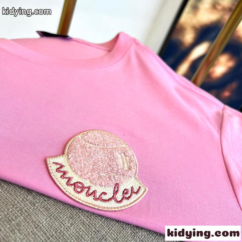 飽きのこない 人気 モンクレール 半袖Tシャツ コピー クルーネック ピンク-3