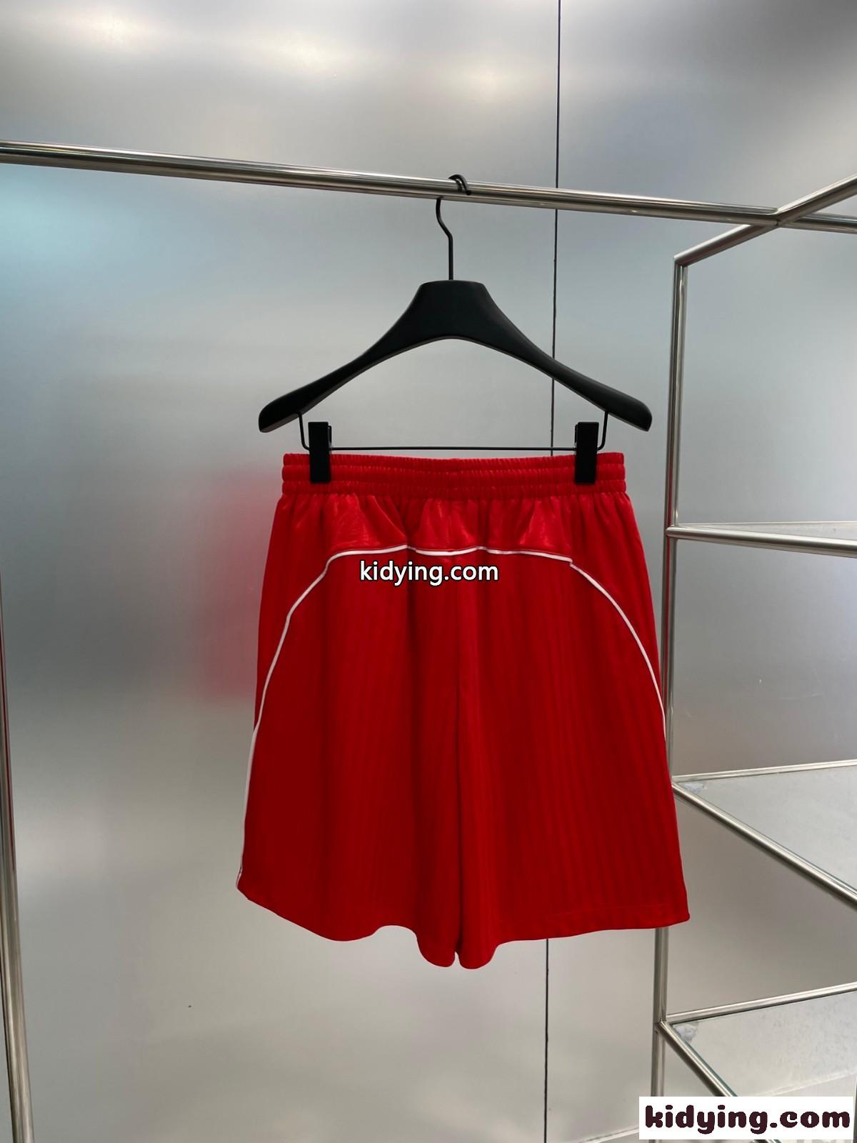 カジュアル SOCCER BAGGY ショートパンツ バレンシアガ パンツ コピー ユニセックス レッド-0