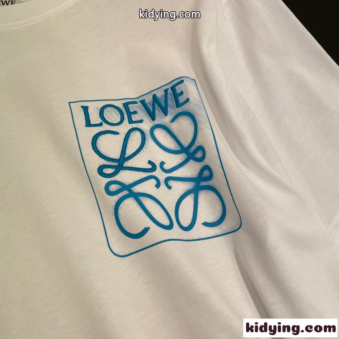 男女兼用 4色あり シンプル アナグラム ロゴ ゆったり ロエベ tシャツ コピー 人気 カジュアル-2