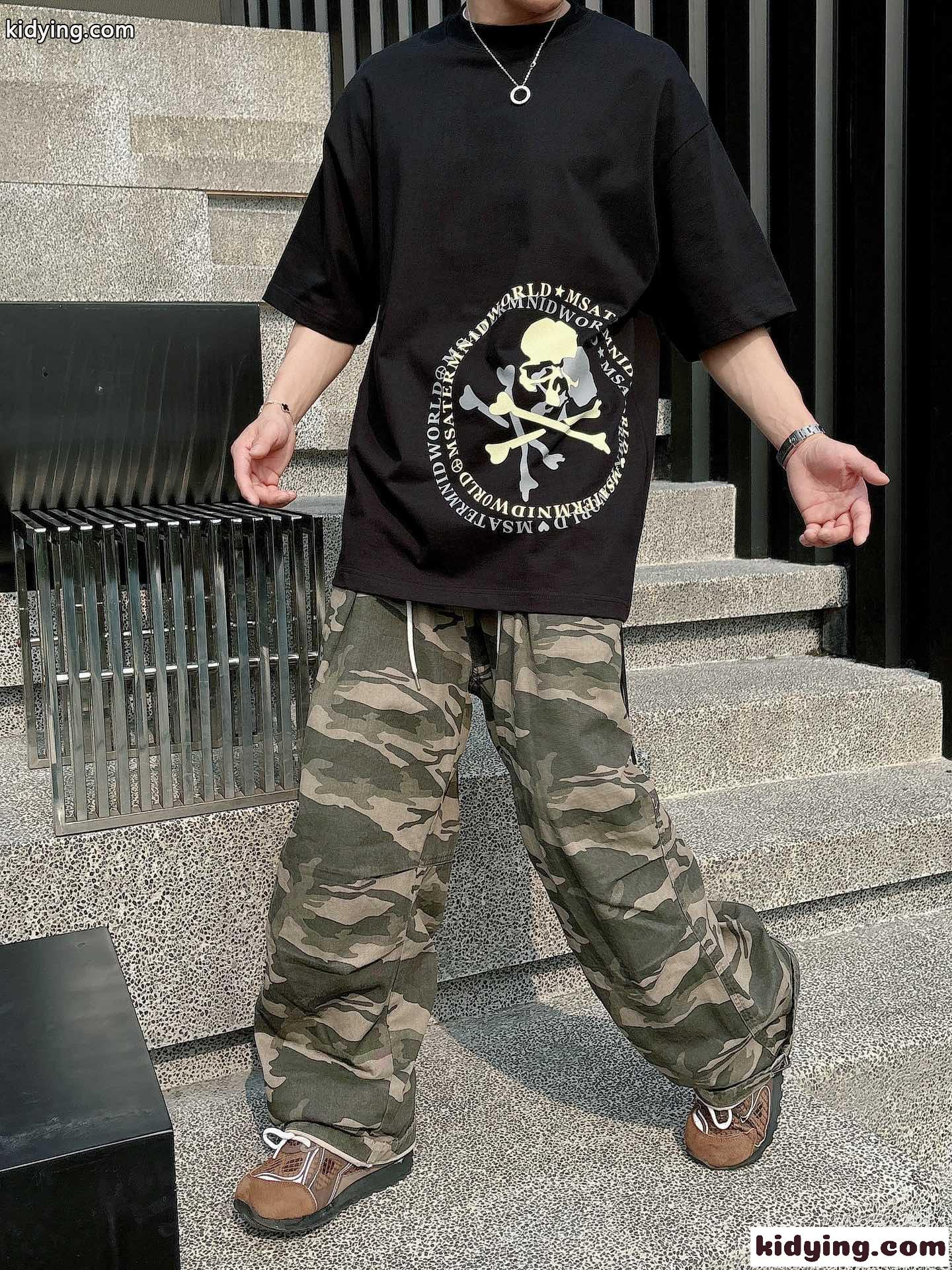 オーバーサイズ コットン マスターマインド・ジャパン Tシャツ コピー 半袖Tシャツ ブラック-1