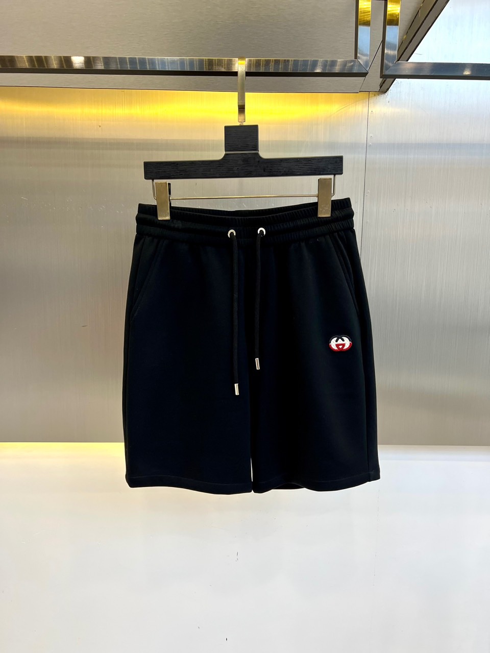 カジュアル コットン ショートパンツ グッチ パンツ 偽物 ブラック-0