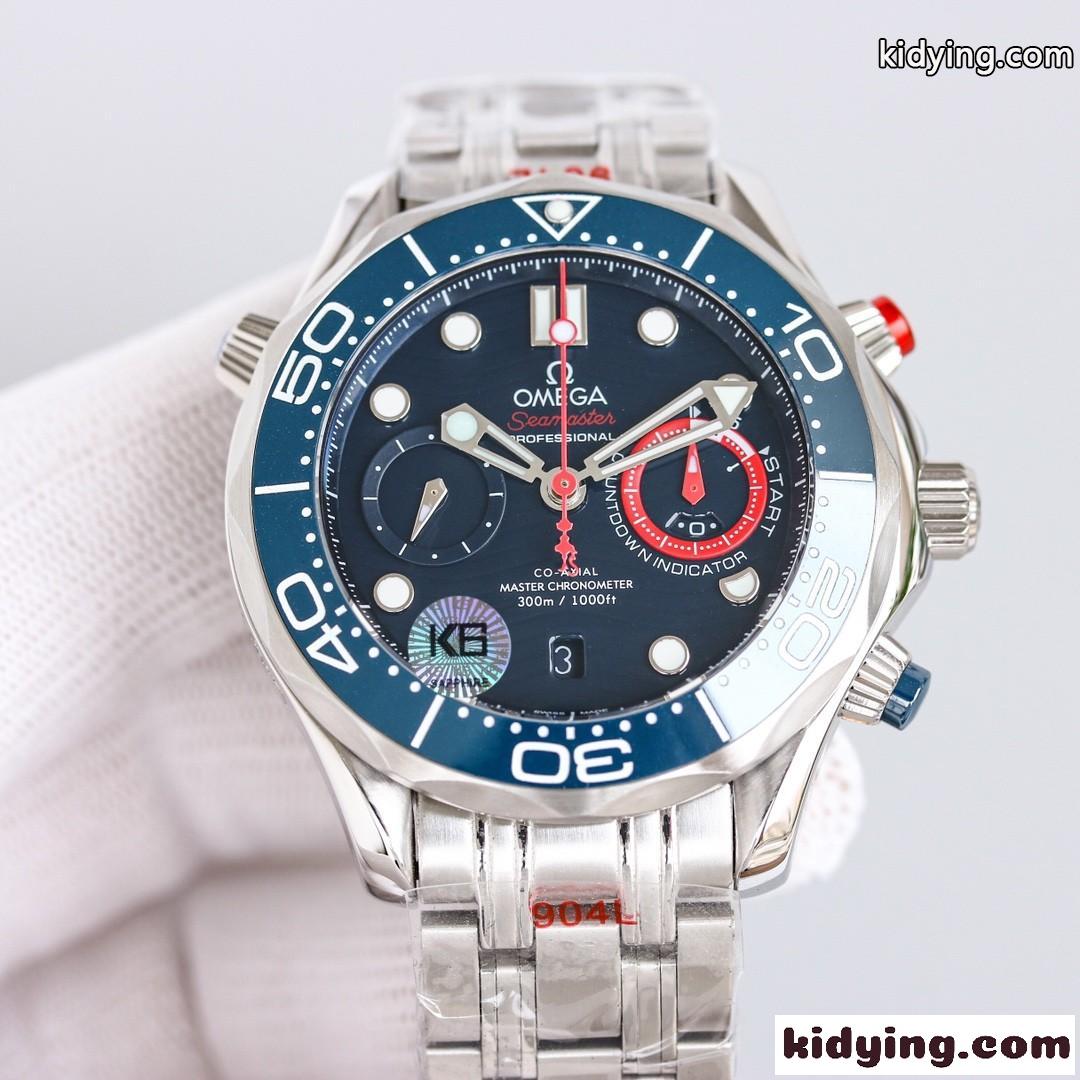 おしゃれ 人気 腕時計 44 mm メンズ かっこいい オメガ 時計 コピー 多機能 クロノグラフ-2