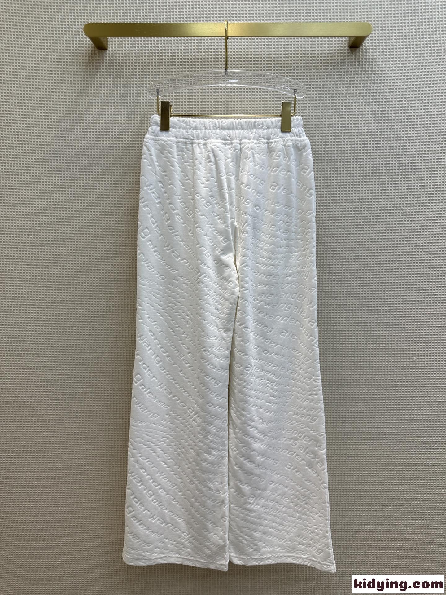 ロゴジャカード コットン カジュアルパンツ アレキサンダーワング パンツ コピー ホワイト-4