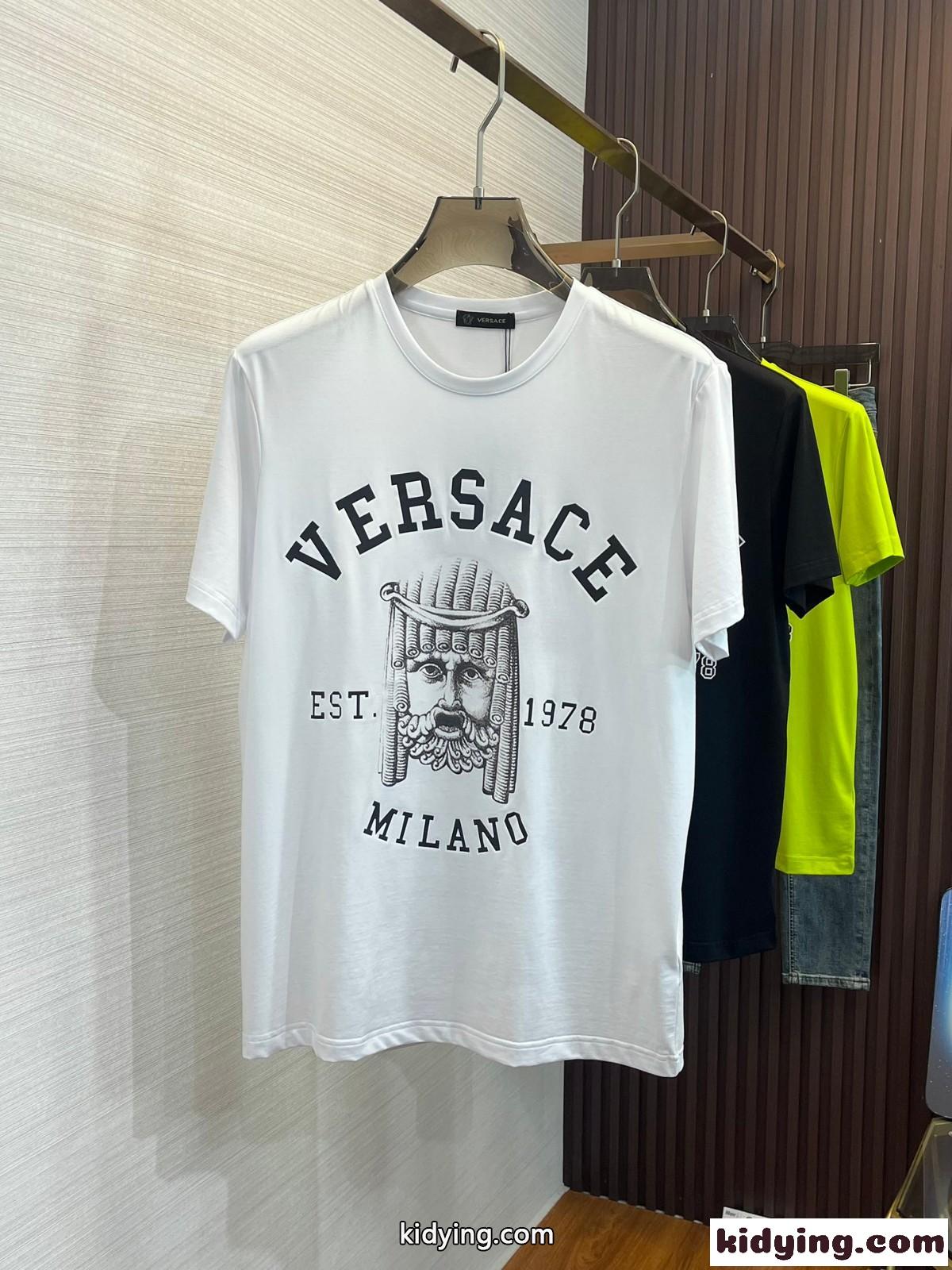 人気 ラ マスケラ ロゴ Tシャツ ヴェルサーチェ Tシャツ コピー 半袖 トップス メンズ-0