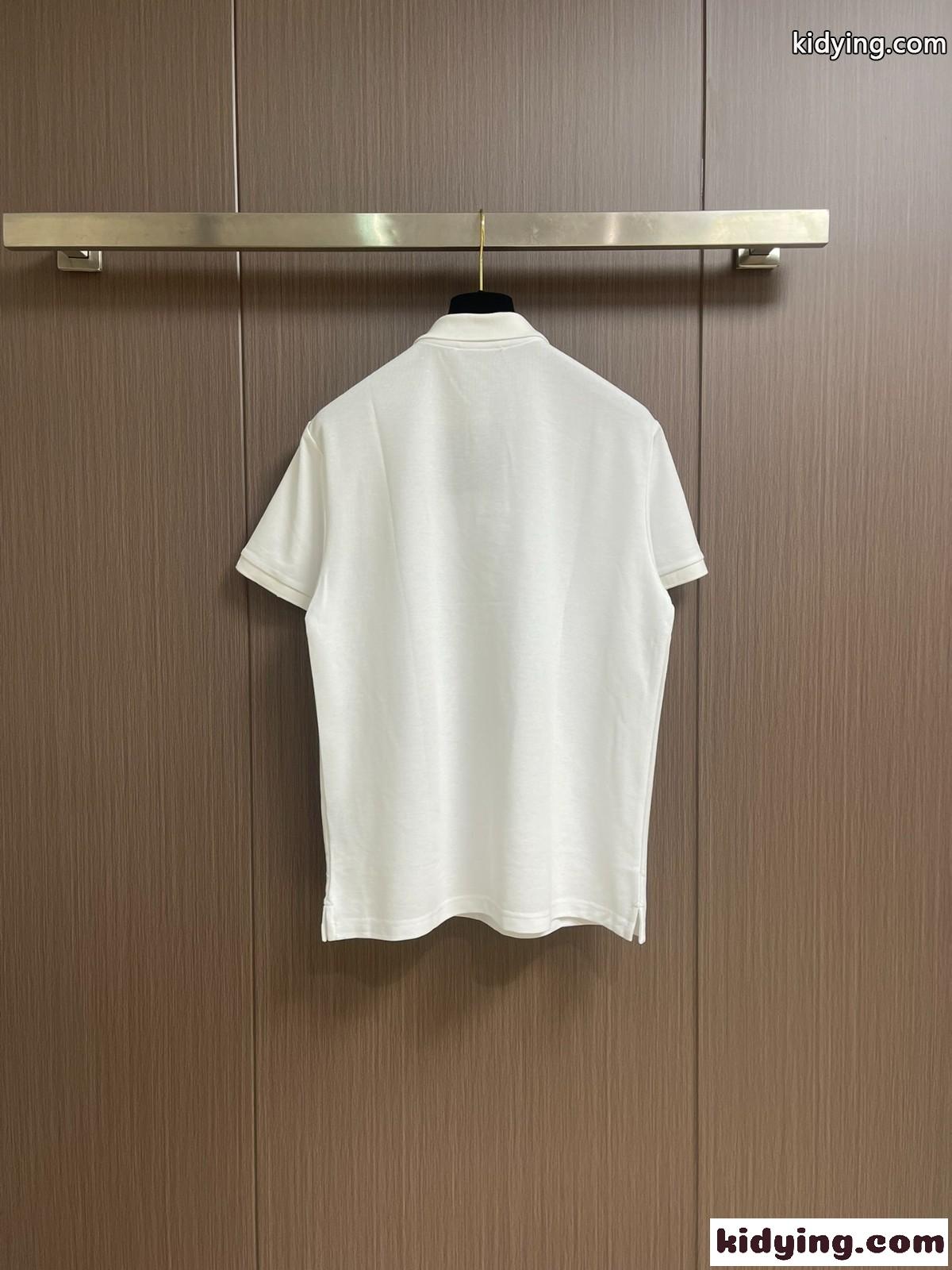洗練された シンプル プラダ Tシャツ コピー コットンピケ ポロシャツ ホワイト-1