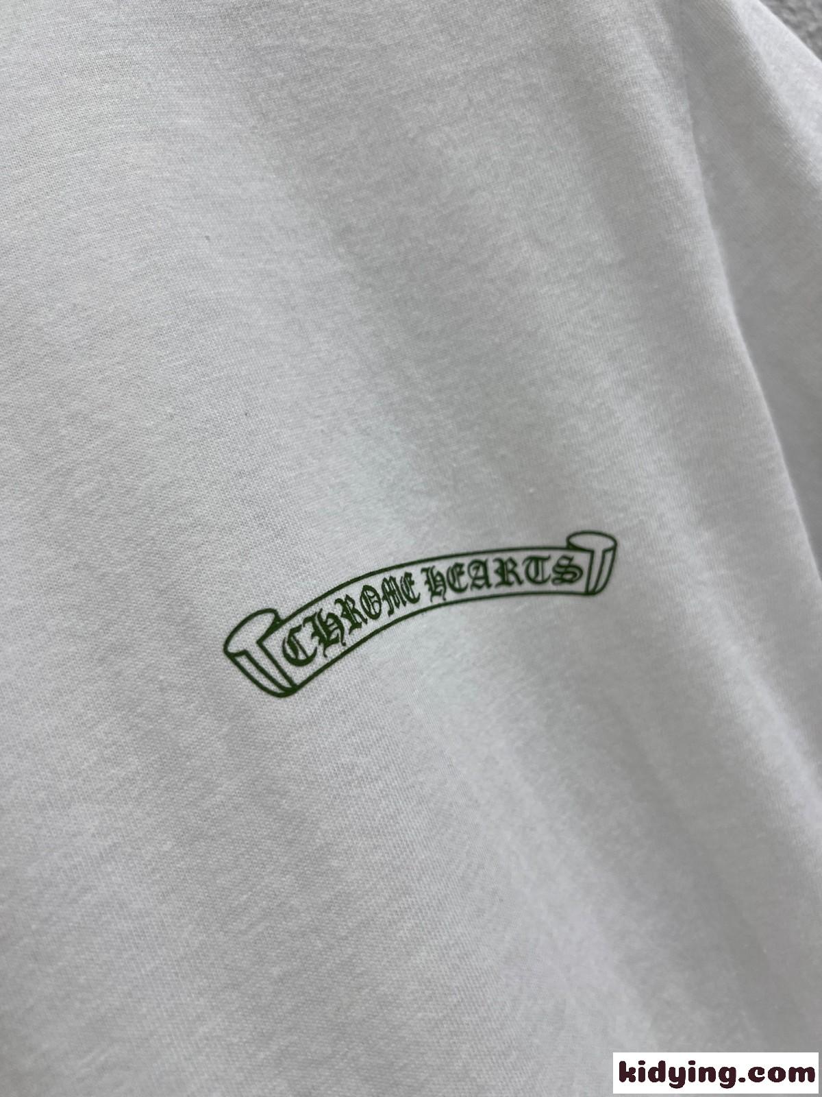 カジュアル ロゴプリント 半袖Tシャツ クロムハーツ Tシャツ 偽物 コットン ホワイト-0
