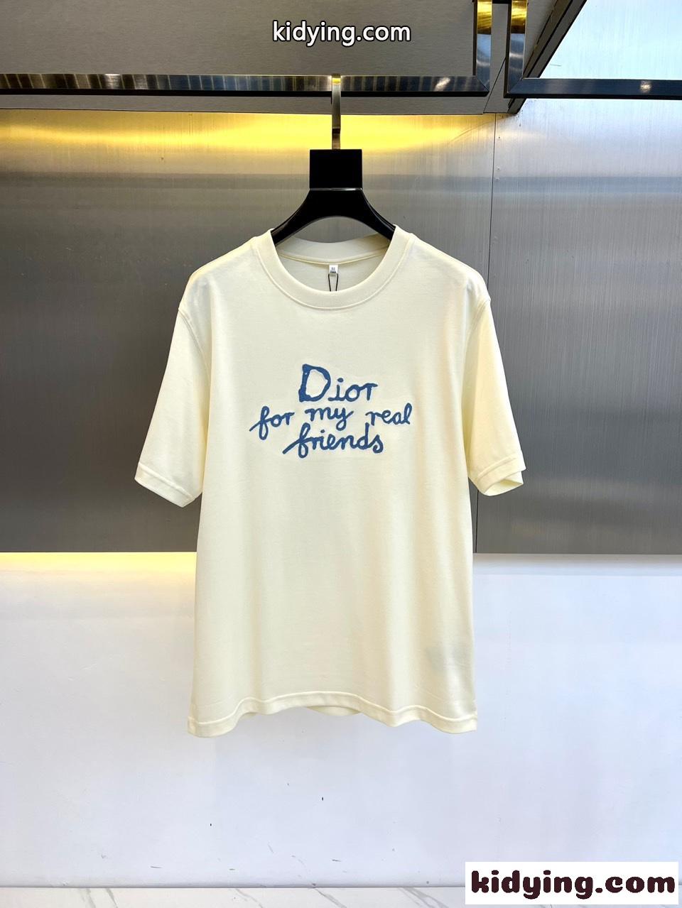 カジュアル コットン 半袖Tシャツ クリスチャン・ディオール Tシャツ コピー クルーネック-0