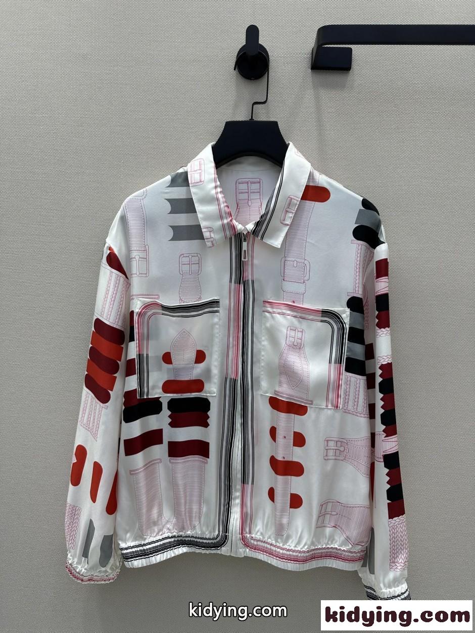エルメス ジャケット コピー 注目される プリント ブルゾン ジップアップ-1