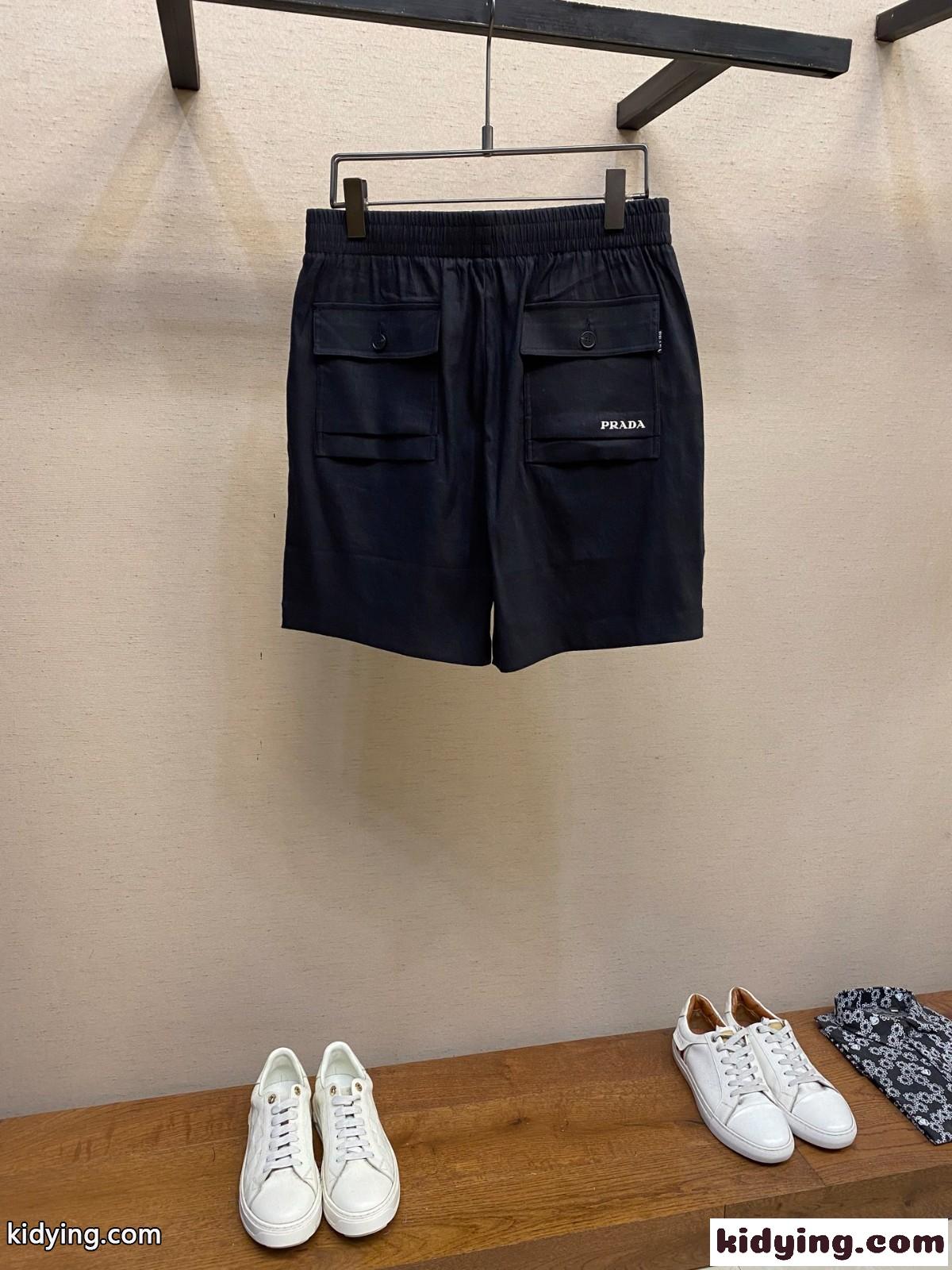 シンプル カジュアル ショートパンツ プラダ パンツ コピー 合わせやすい ブラック-2