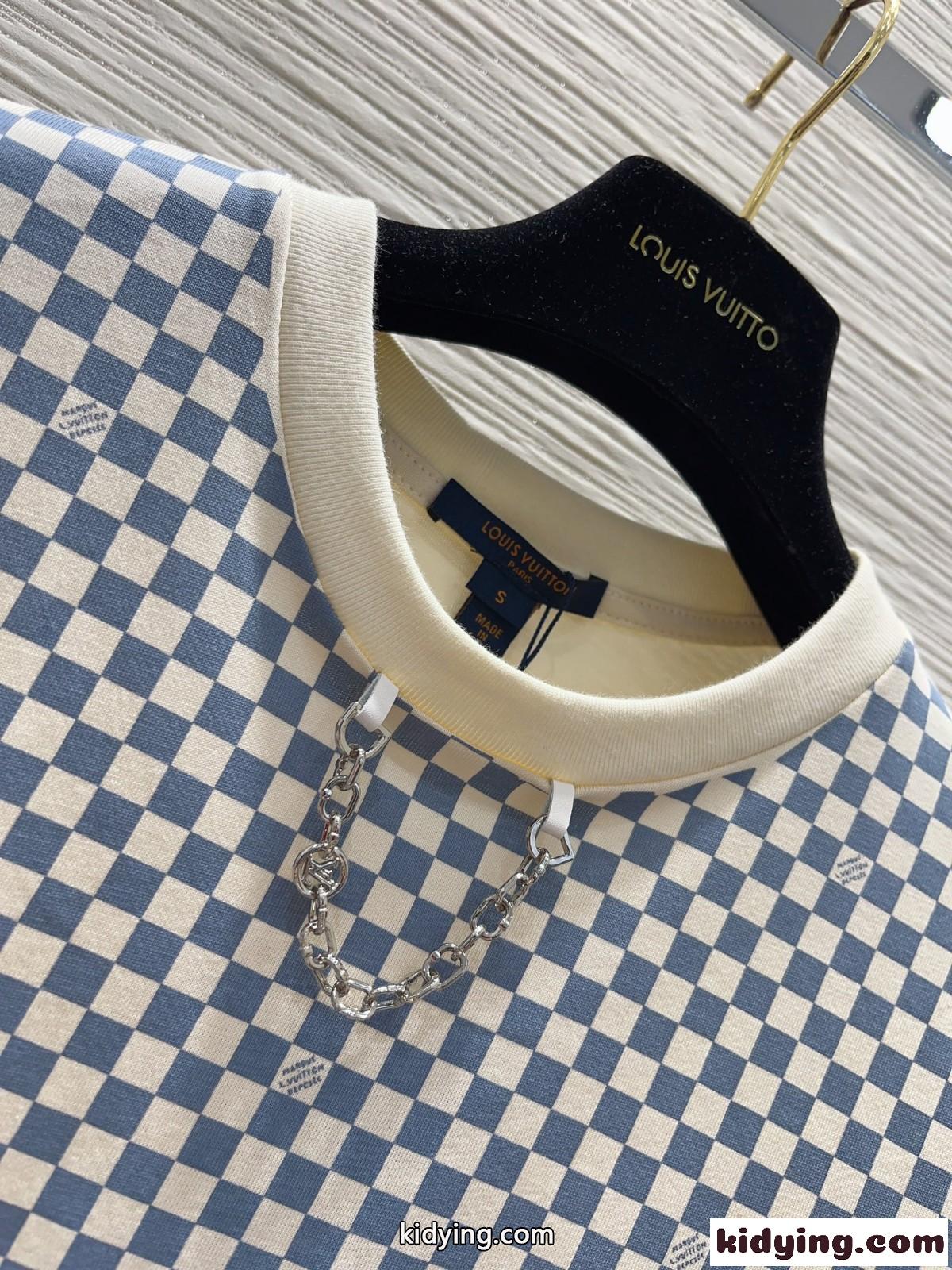 ダミエフロントTシャツ ルイ・ヴィトン Tシャツ 偽物 半袖 トップス-1