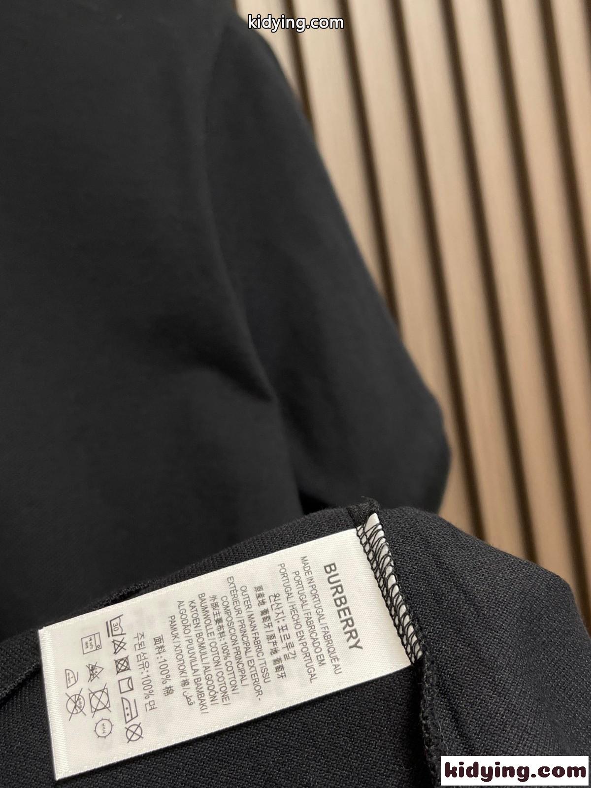 クラシック コットンピケ ポロシャツ バーバリー 半袖Tシャツ コピー ブラック-3