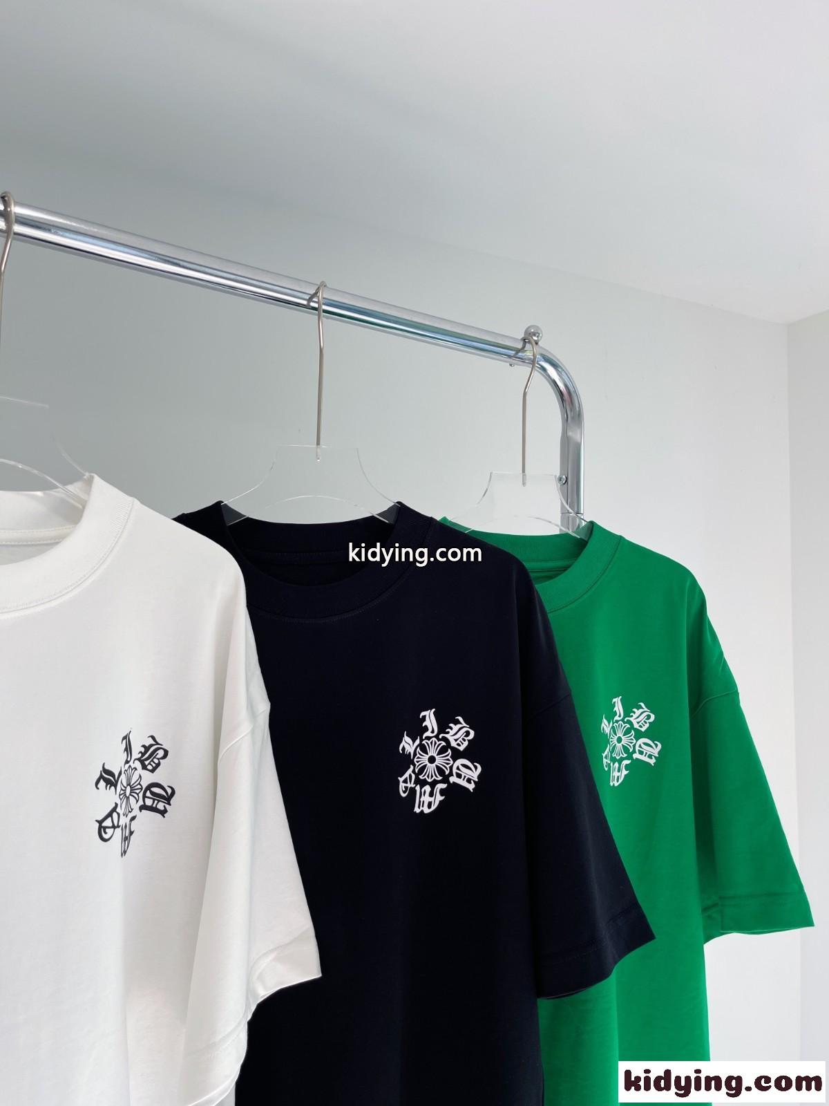 ユニセックス 3色あり ゆったり ストリート おしゃれ ロゴ クロムハーツ tシャツ コピー 着心地いい クルーネック-3
