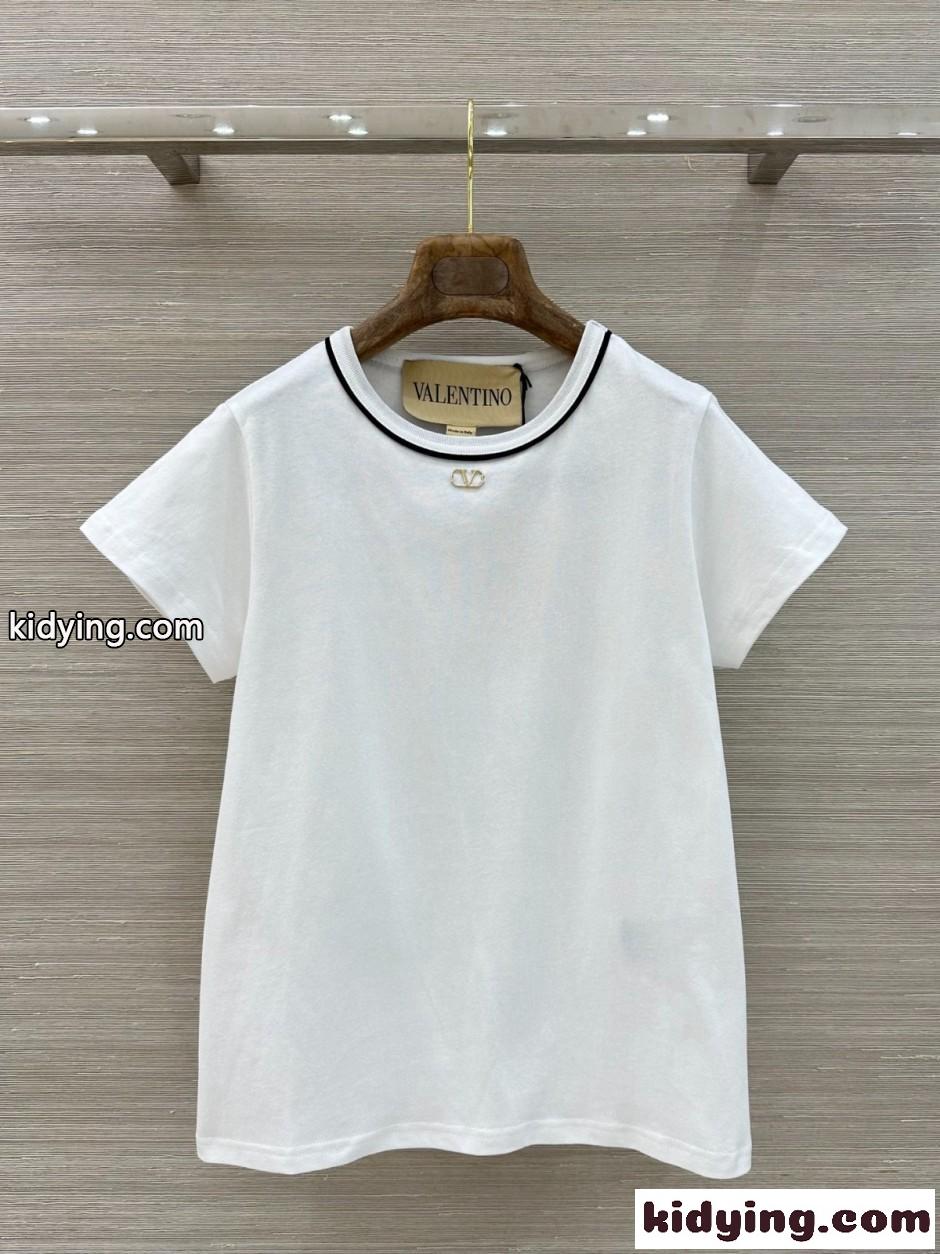カジュアル 洗練された 半袖Tシャツ ヴァレンティノ Tシャツ 偽物 ホワイト-0
