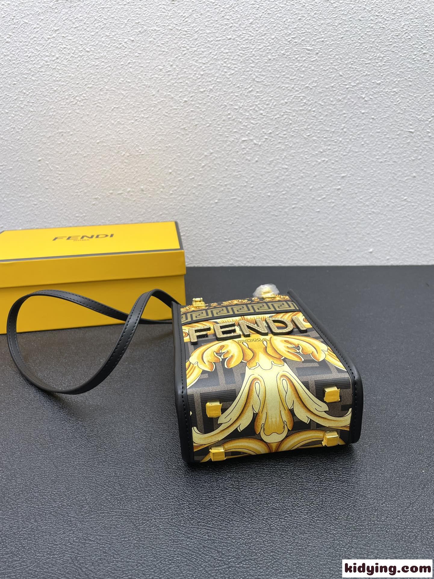 FENDI × VERSACE ミニ トートバッグ フェンディ バッグ 人気 コピー おしゃれ ショルダーバッグ-4