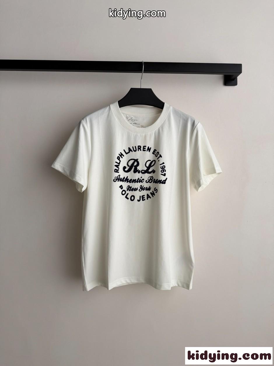 カジュアル ロゴ入り 半袖Tシャツ ラルフローレン Tシャツ 偽物 ホワイト-0