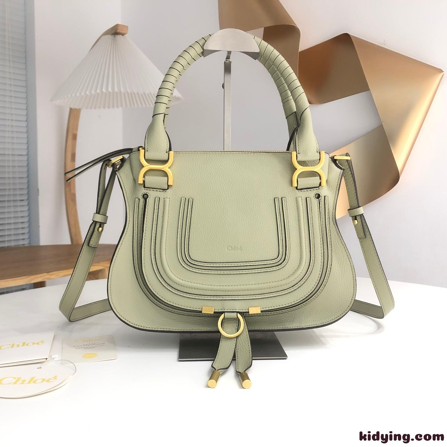 MARCIE スモール ダブルキャリーバッグ クロエ バッグ スーパーコピー グリーン-0