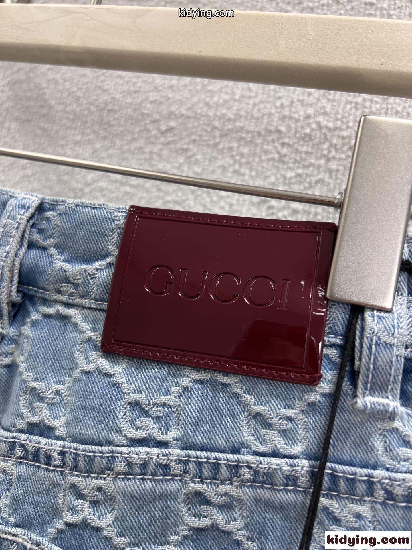 GGデニムジャカード パンツ グッチ ジーンズ コピー レディース デニムパンツ-4