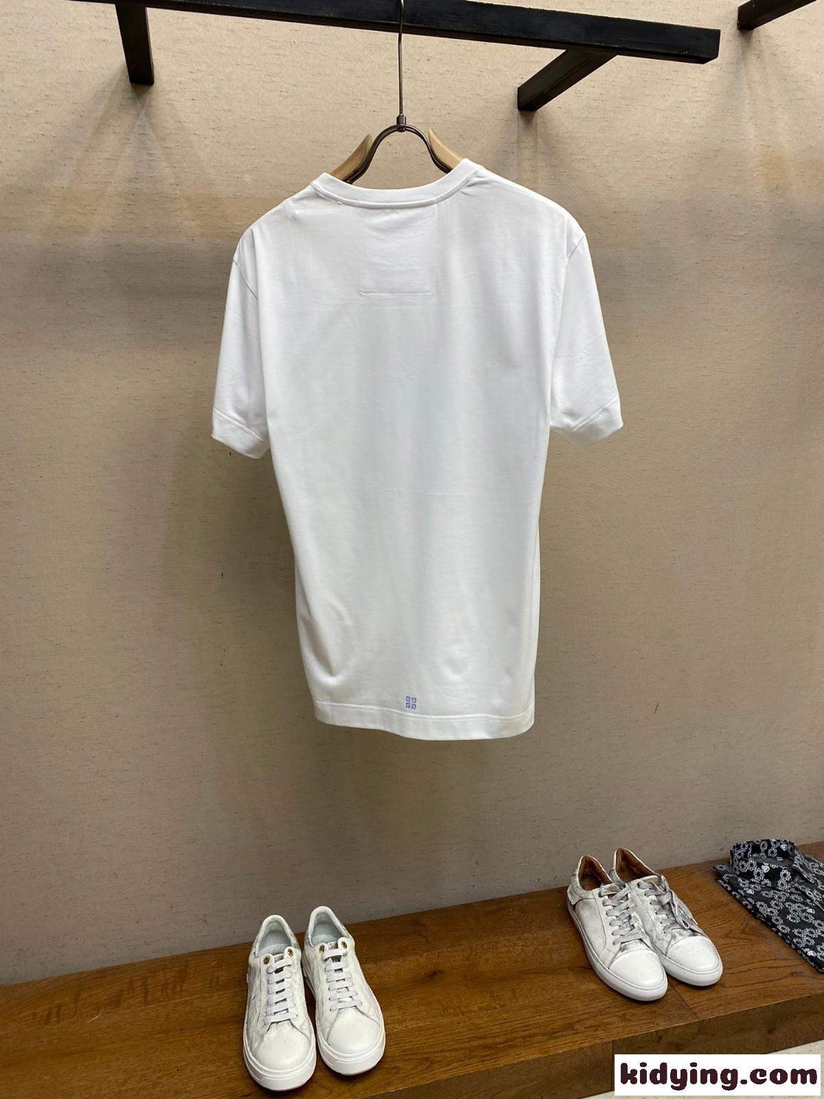 カジュアル 4Gスター コットン 半袖Tシャツ ジバンシィ Tシャツ コピー ホワイト-2