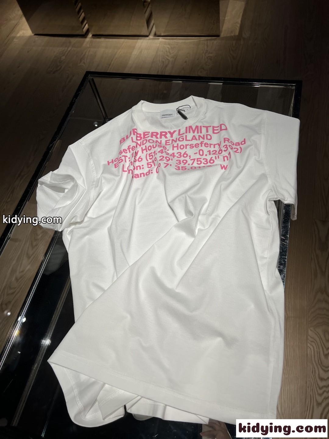 ロケーションプリント コットン クルーネック バーバリー Tシャツ コピー トップス-3