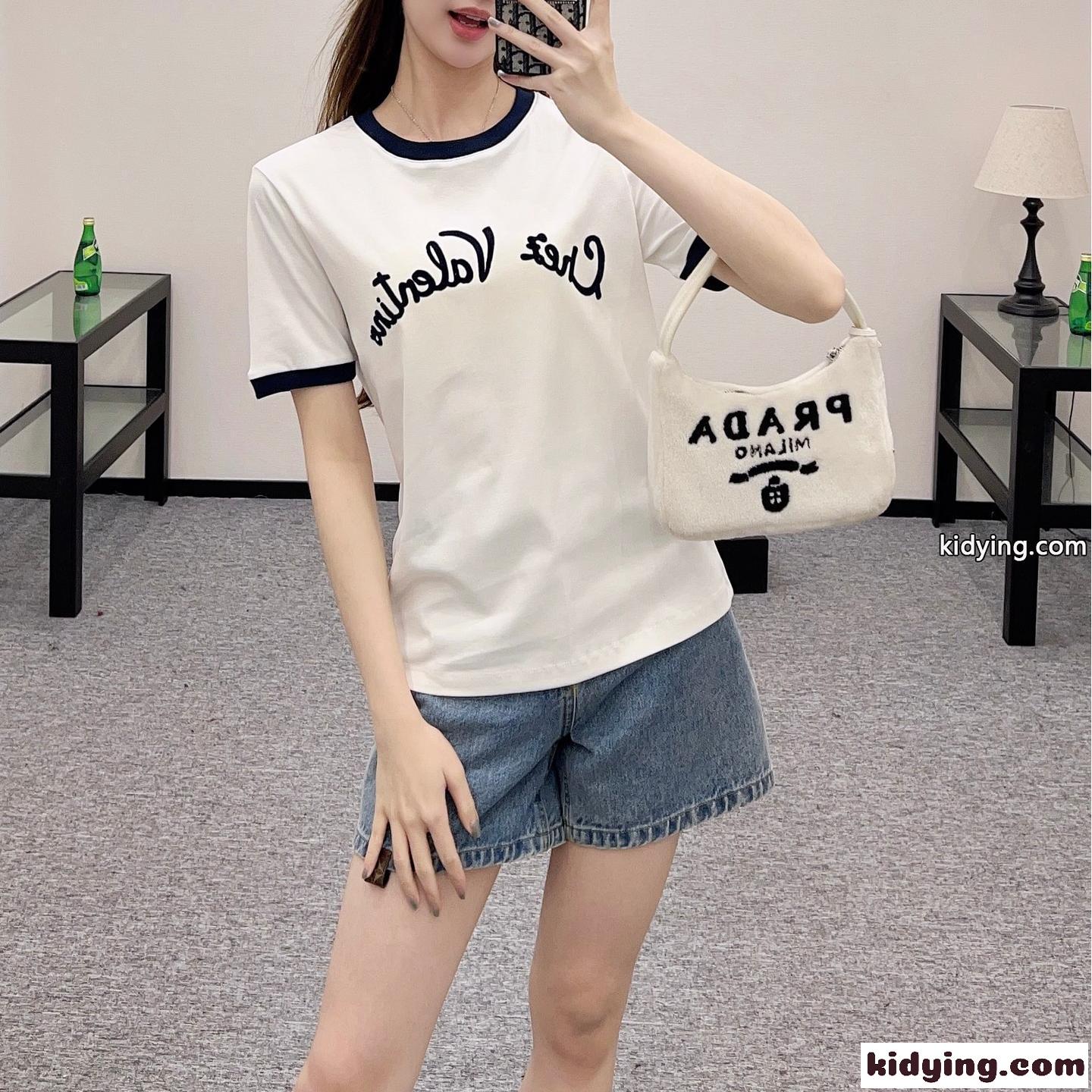 定番 カジュアル コットン 半袖Tシャツ ヴァレンティノ Tシャツ コピー ホワイト-0