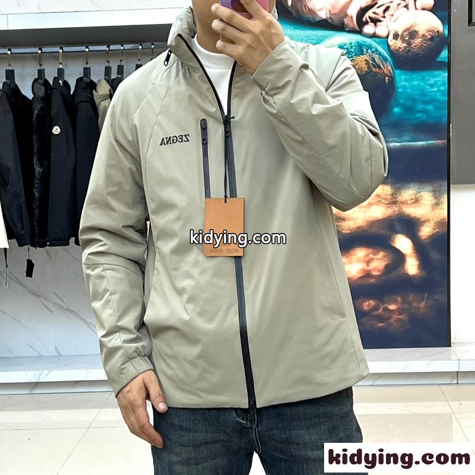 フード収納可能 2WAY ブルゾン エルメネジルド・ゼニア ジャケット 偽物 ベージュ-2