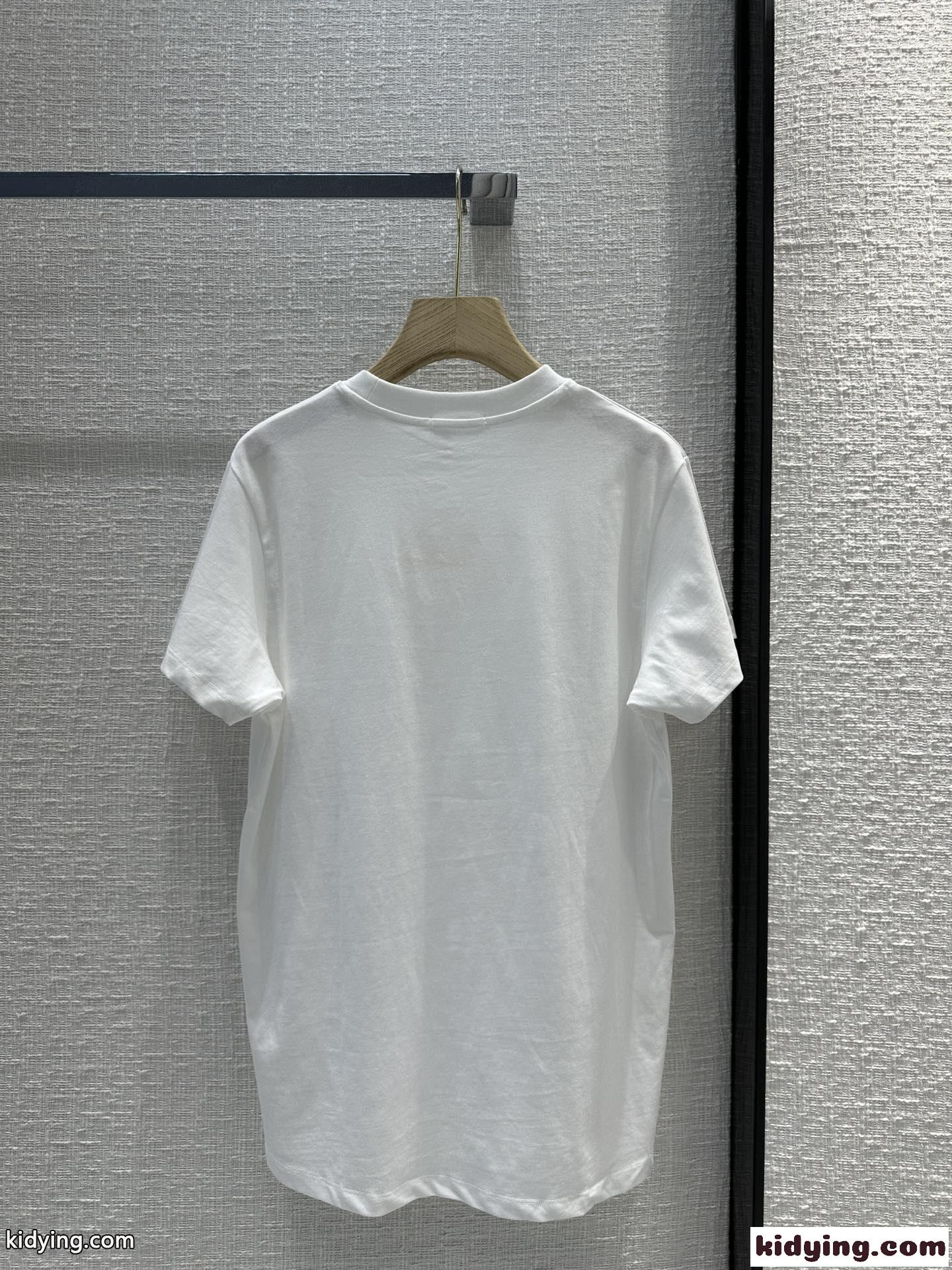 カジュアル 刺繍入り 半袖Tシャツ クロエ Tシャツ コピー ホワイト-5
