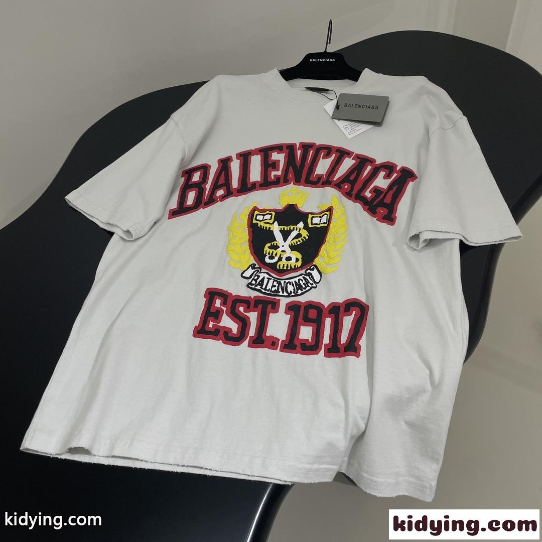 カジュアル オーバーサイズ DIY COLLEGE バレンシアガ Tシャツ コピー 半袖 トップス-2