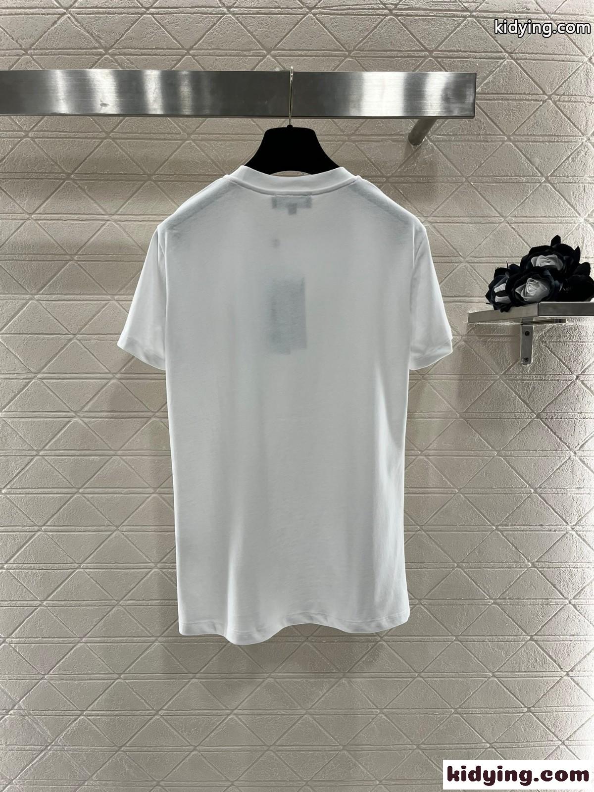 人気 スパンコール ロゴ シャネル Tシャツ コピー コットン 半袖Tシャツ-2