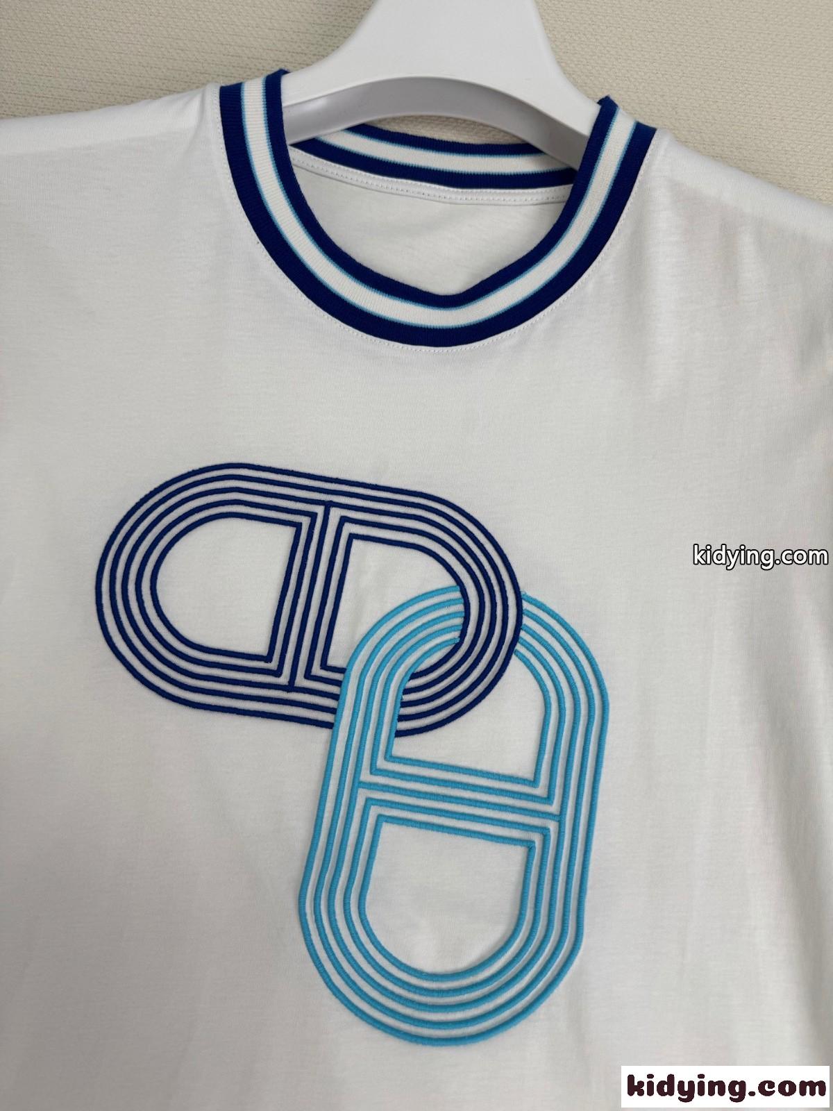 お洒落 クルーネック 合わせやすい エルメス Tシャツ コピー コットン ホワイト-2