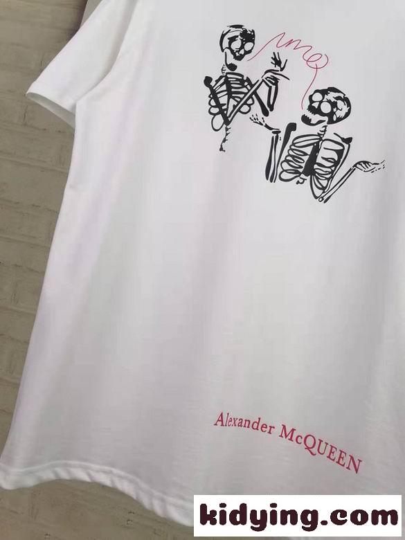 シンプル 個性的 プリント 快適 ゆったり クルーネック アレキサンダー・マックイーン 半袖Tシャツ コピー カジュアル おしゃれ-5