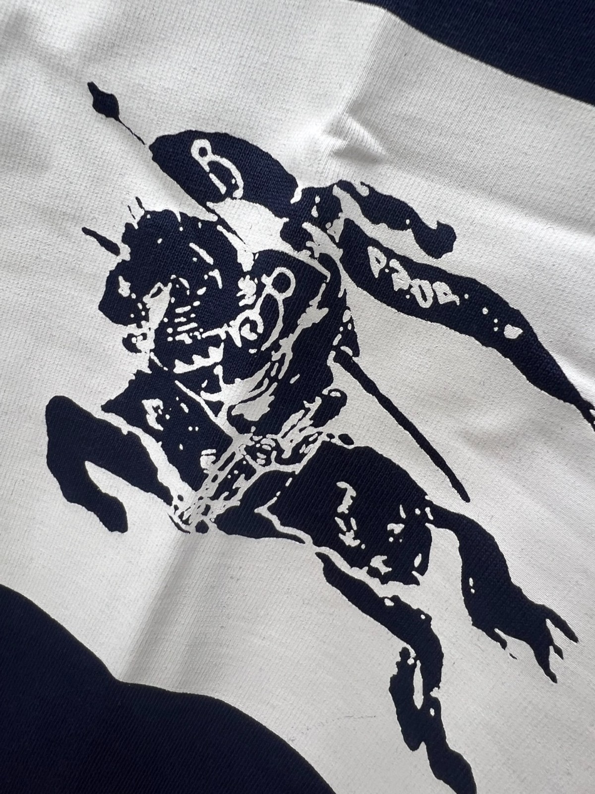 EKD ストライプ コットンTシャツ バーバリー Tシャツ コピー ブルー-3